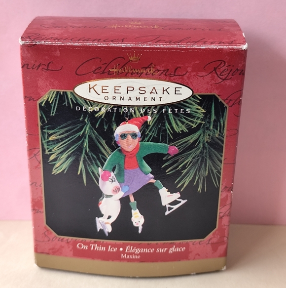 3/$25💙1999 Maxine On Thin Ice Hallmark Christmas Ornament Maxine and Dog - Picture 6 of 7